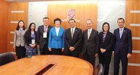 Professor Rocky Tuan (fourth from right) VC of CUHK receives the delegation from Tsinghua University led by their Party Secretary Professor Chen Xu
